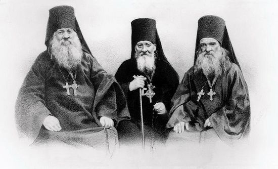Преподобные Оптинские старцы: схиигумен Антоний (Путилов), схиархимандрит Моисей (Путилов), иеросхимонах Макарий (Иванов)