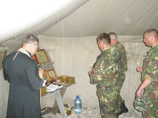 Ингушетия, молитва в походной часовне