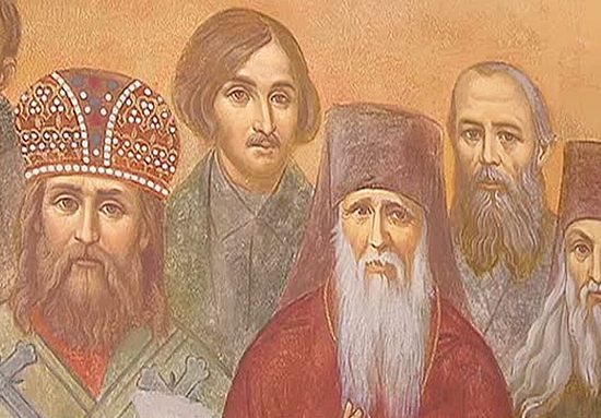 Фрагмент фрески в Сретенской семинарии